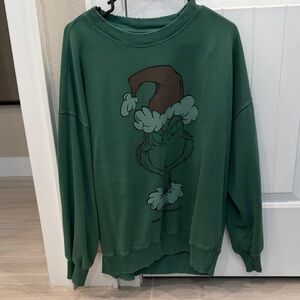 American Eagle Outfitters Green Grinch Crewneck Sweater